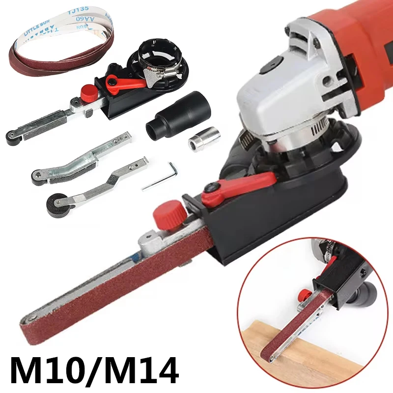 M10/M14 Sander Angle Grinder Modified Accessory Belt Sander For 100/115/125mm Electric Angle Grinder Woodworking Trimming Polish