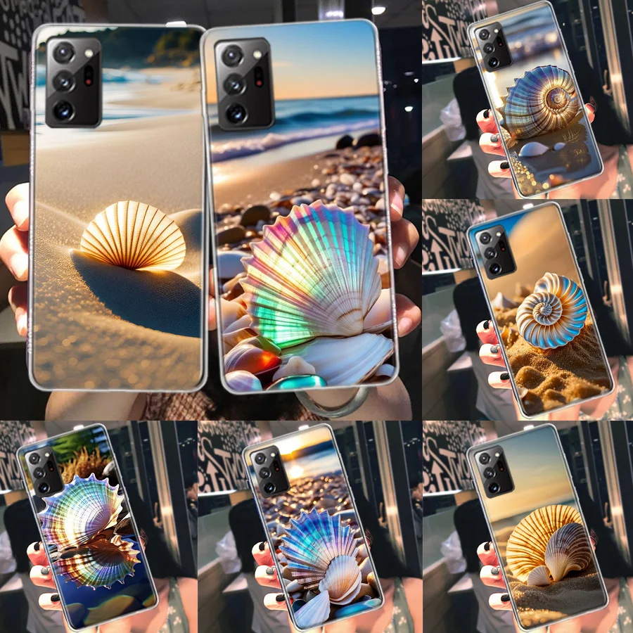 Gleaming Shells Gracing the Sand Phone Case For Galaxy S25 Samsung Note 20 Ultra 10 9 8 A05S A15 A25 A35 A55 M12 M21 M30S M32 M5