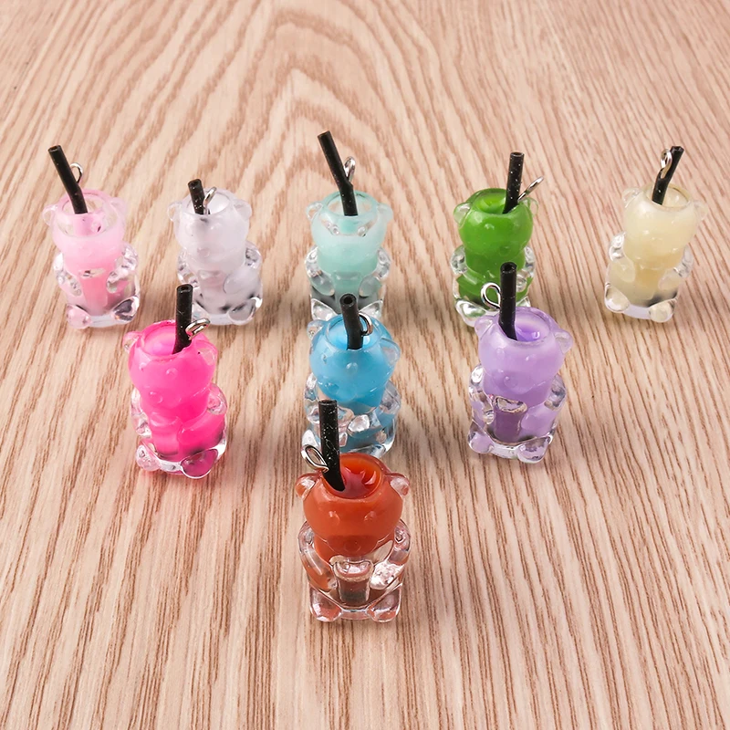 Tusember 10 Stück Glas-Wunschflaschen Bubble-Tea-Anhänger für Ohrringe Armbänder DIY Schlüsselanhänger Anhänger Schmuckherstellung Zubehör – Detail 12