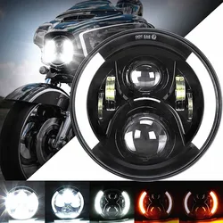 5.75 Inch LED Headlight Black 5.75inch led DRL 50W Motorbike Headlights For harley davidson Dyna Softail Sportster High/Low Beam