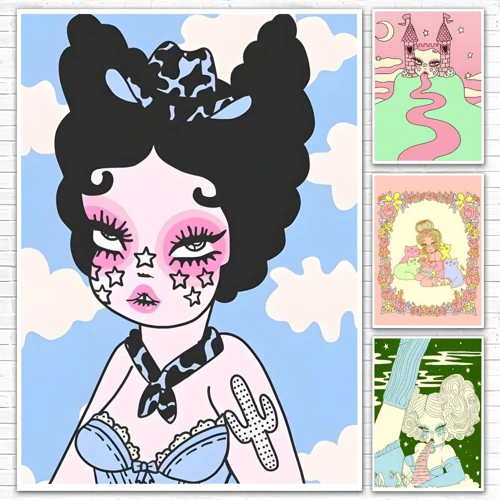 Illustrator Valfre Poster Poster All-match HD Waterproof Self-Adhesive Wall Art Sticker For Home Bedroom