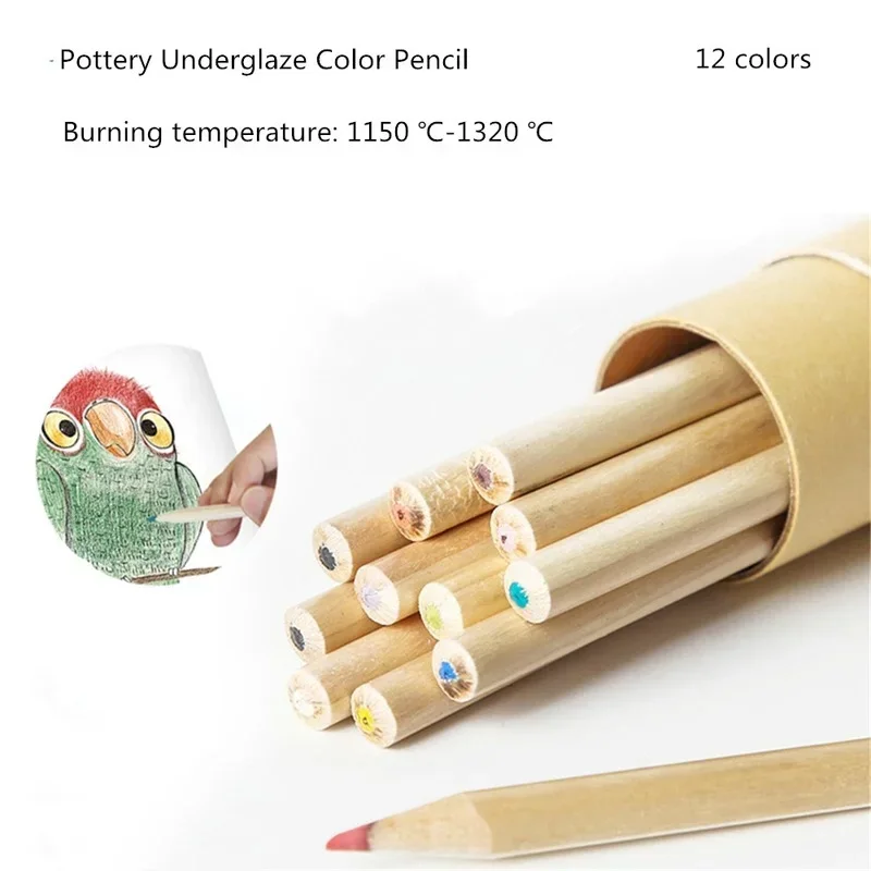 12 Color Pottery Underglaze Color Pencil Pottery DIY Painting Hand-painted Hook Line Underglaze Color Lead Powder Pen