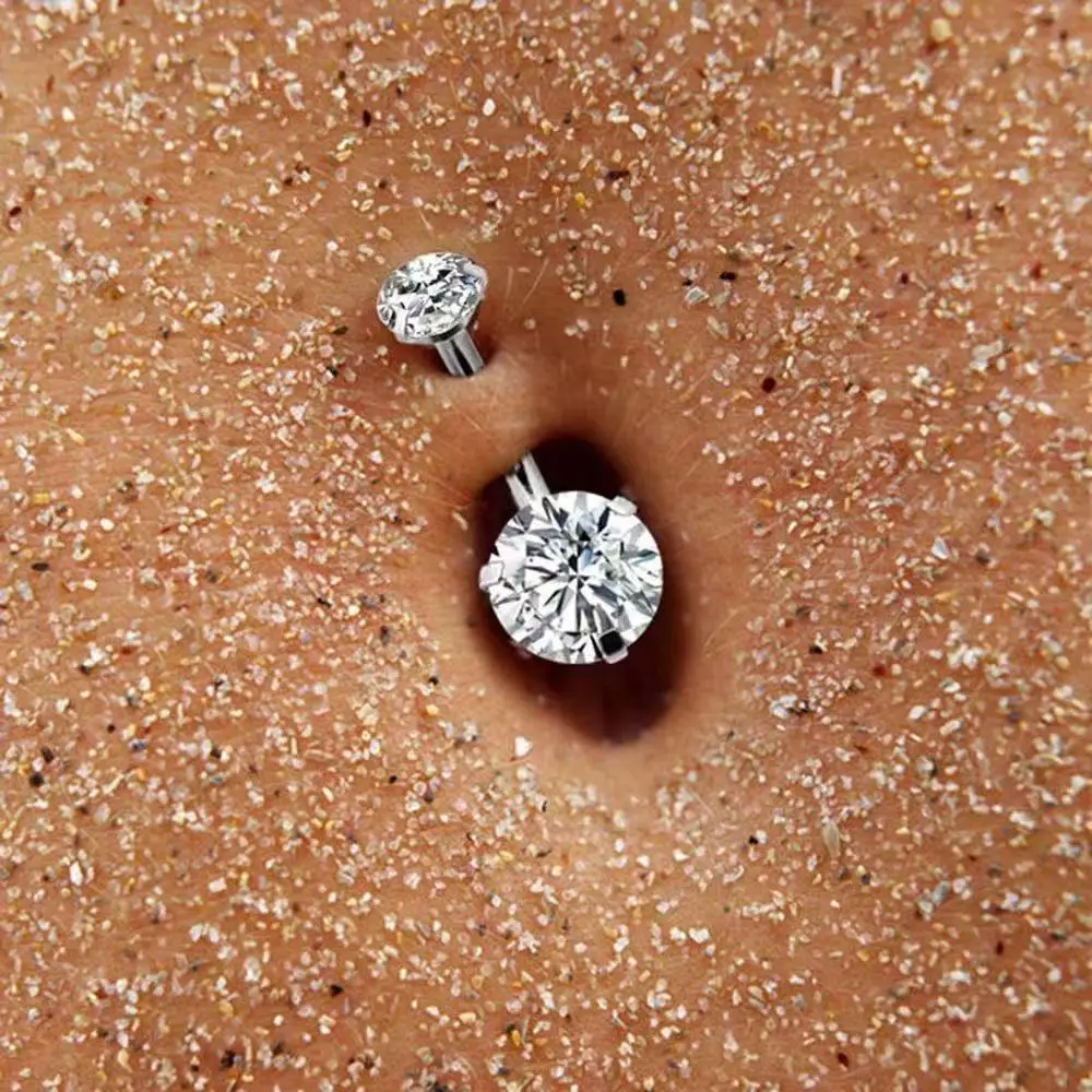8PCS Belly Piercing Kit with 14G Belly Button Ring