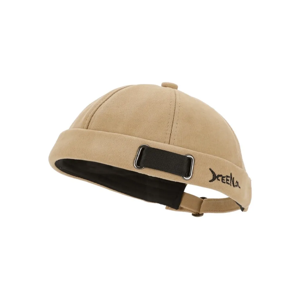

Fashion Breathable Brimless Hat Adjustable Unisex Beanie Hat Solid Color Docker Cap