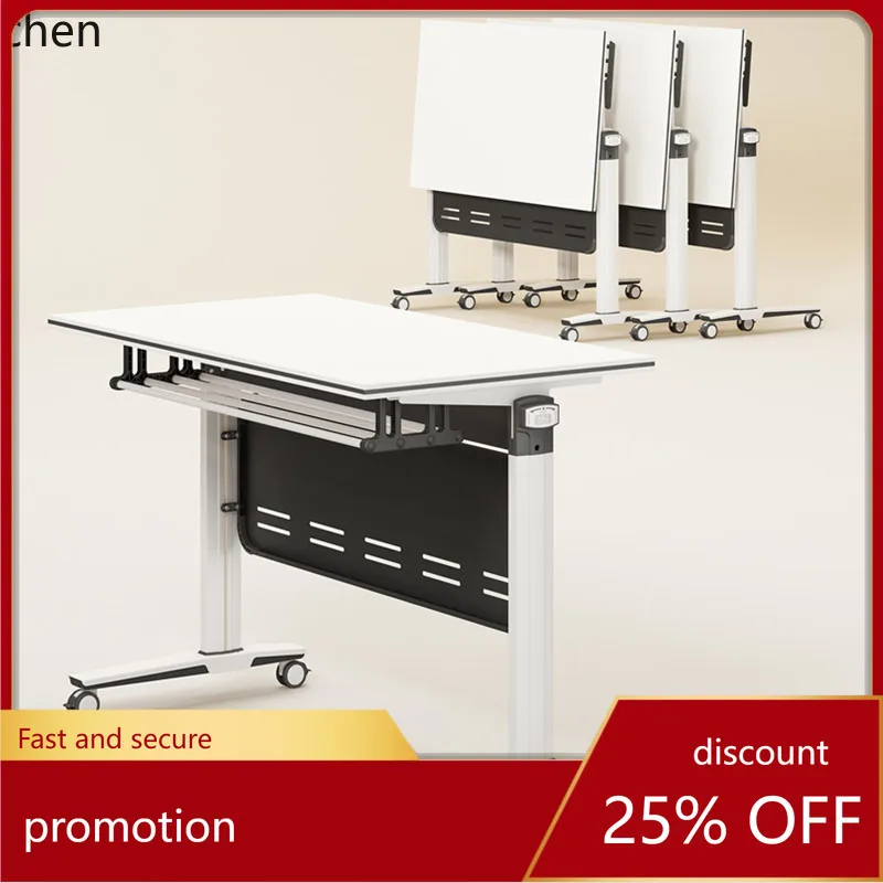 ZML foldable conference long table mobile splicing training table and chair combination