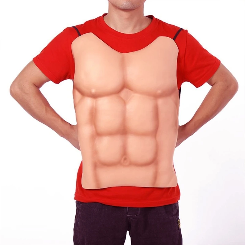 Male Fake Muscle Belly Costumes Props Men Chest Abdominal Muscle Skin Shaper