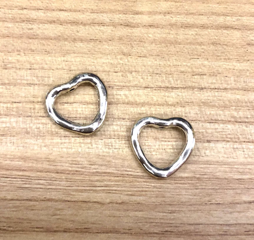 20pcs 13x14mm,hole 1.5mm Alloy metal heart shaped spacer beads for handmade HW2510 accessories