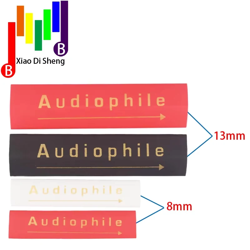 Диаметр 8 мм, 13 мм, красный, черный, аудио, ПВХ, код, золотой цвет, печать логотипа, стрелки, термоусадочная трубка из силиконовой резины, сделай сам