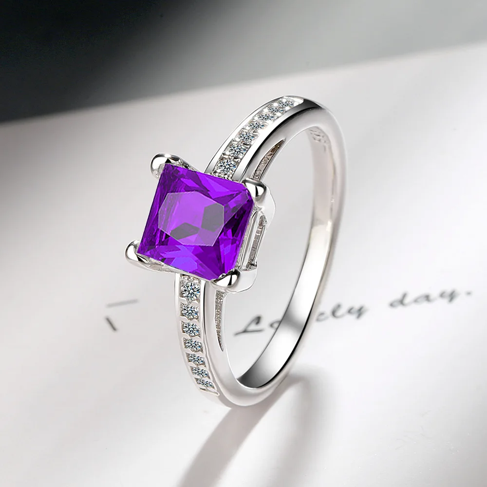 Women's 925 Sterling Silver Zircon Cocktail Ring, Elegant