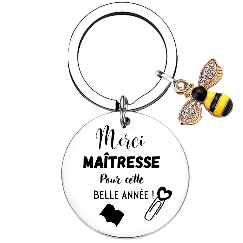 Merci maitresse French Teacher Appreciation Gifts Keychain Teacher Appreciation Week Gifts End of Year Teacher Gift Key Rings