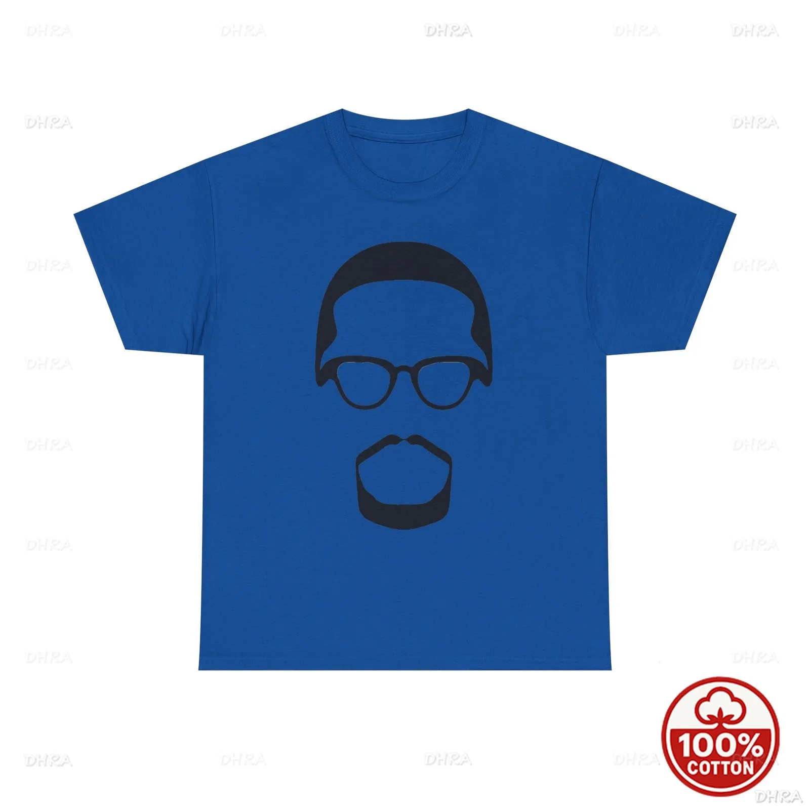 Silhouette T-Shirt Men Glasses Mustache Graphic Short Sleeve Top