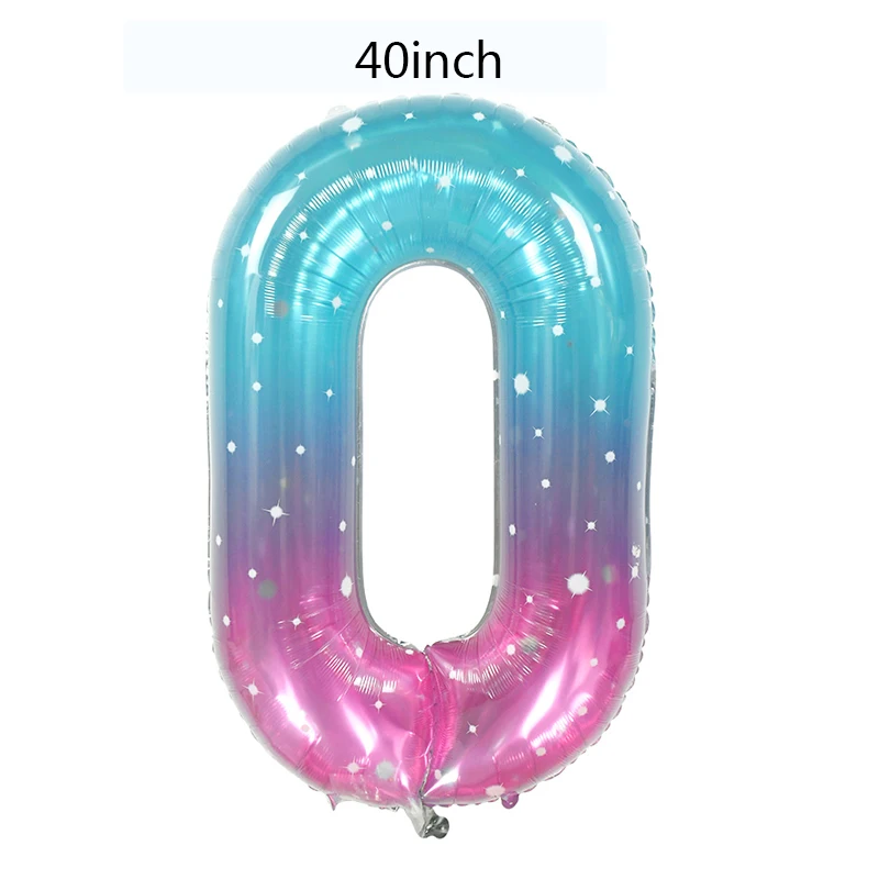 40inch Gradient Big Number Foil Balloons 0 1 2 3 4 5 6 7 8 9 Years Old Birthday Party Balloon Wedding Decoration Kids Favor Toys