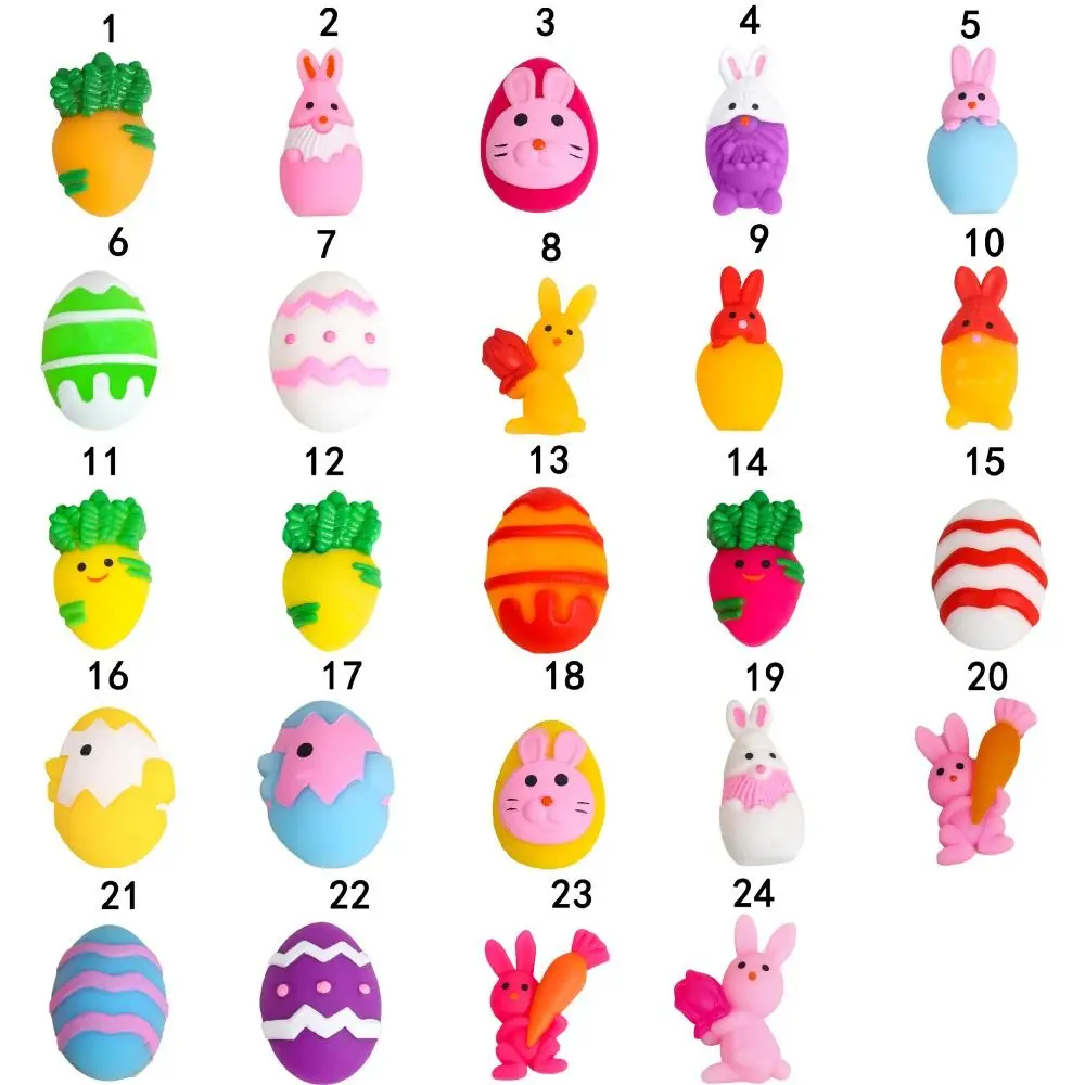 

10pcs Decorative TPR Easter Eggs Filler Toys Rabbit Easter Egg Easter Squeeze Toy Chick Basket Stuffer Toy Gift