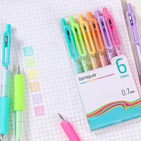 6PCS Retractable Color Gel Pens, 0.7mm Fine Tip, Large Capacity, Vibrant Ink for Drawing, Marking, School & Holiday Gifts 5