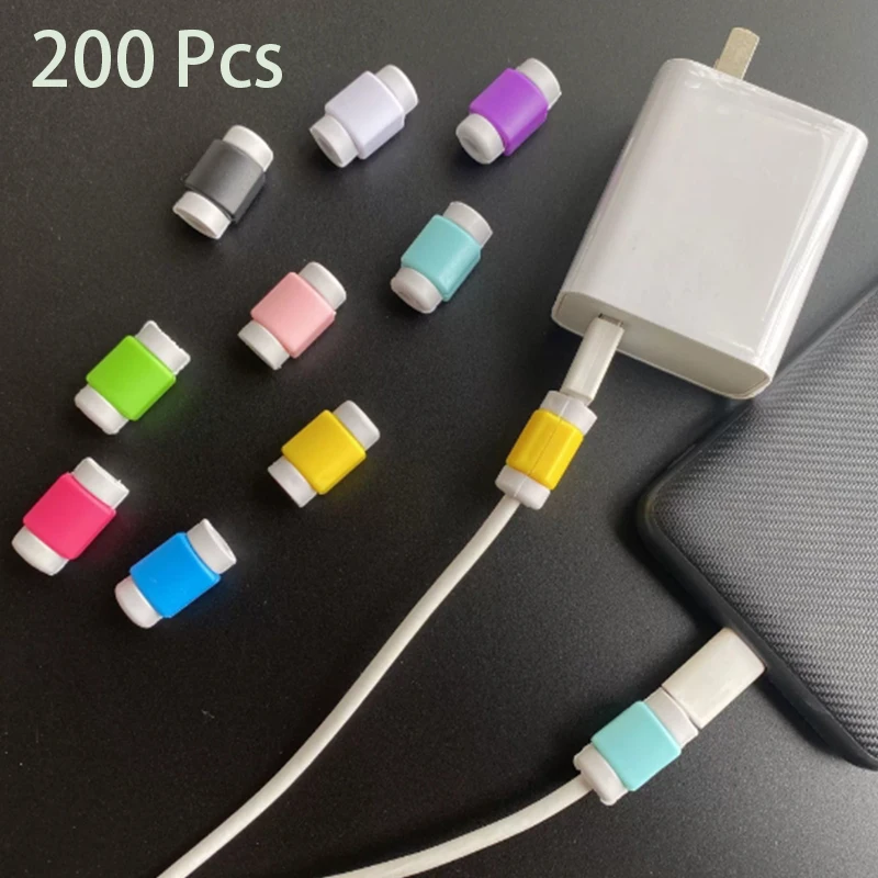 200 Pcs USB Charger Data Cable Saver Savior Protector for All Mobile Phone