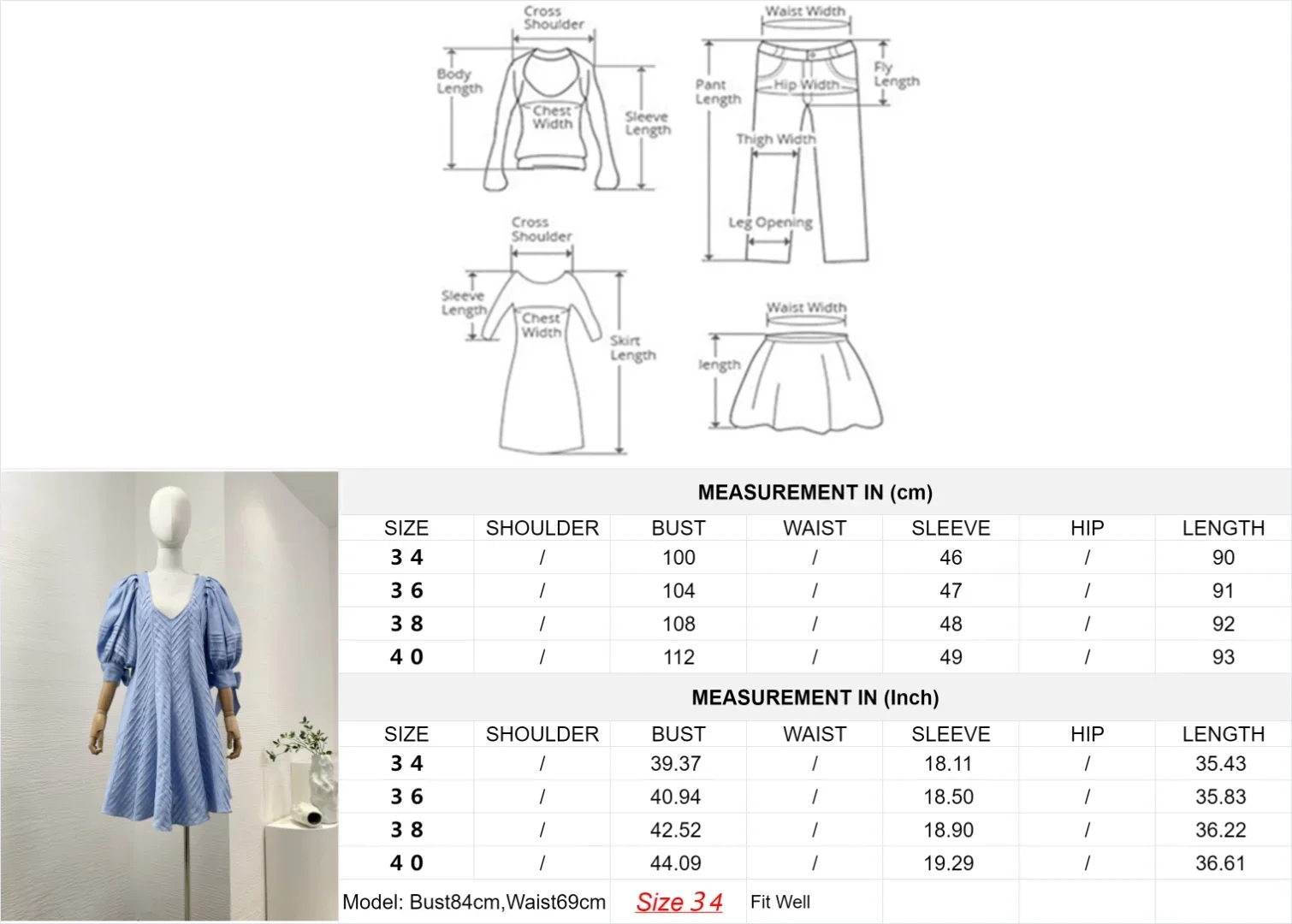 2024คอลเลกชันผู้หญิงสีฟ้าผูกโบว์ตัวเองที่ข้อมือเสื้อเปิดหลังปล่อยชายจีบหลวมสีขาวเสื้อชุดเดรสผ้าลินิน