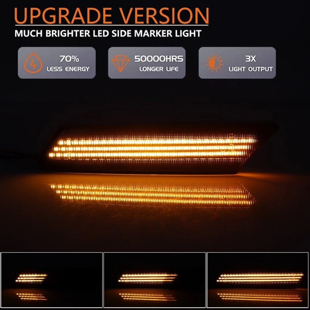 ポルシェ997 911ターボGT2 GT3ケイマンボクスター987用シーケンシャルLEDカーフロントフェンダーサイドマーカーライトターンシグナルライト12V