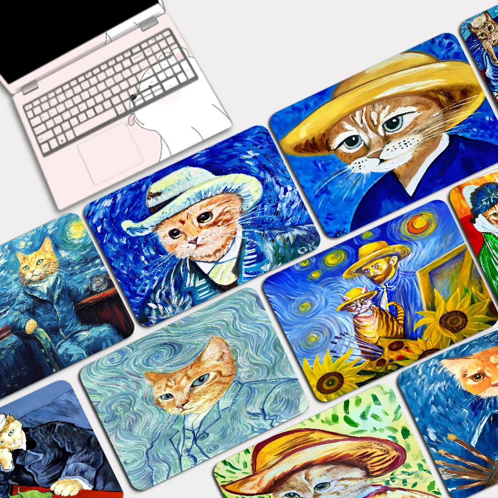 

Van Gogh Cat Mousepad Anti-Slip Gaming Mouse Pad Gamer Desk Mat Keyboard Pad Decoration Mause Pad Office Desk Accessories