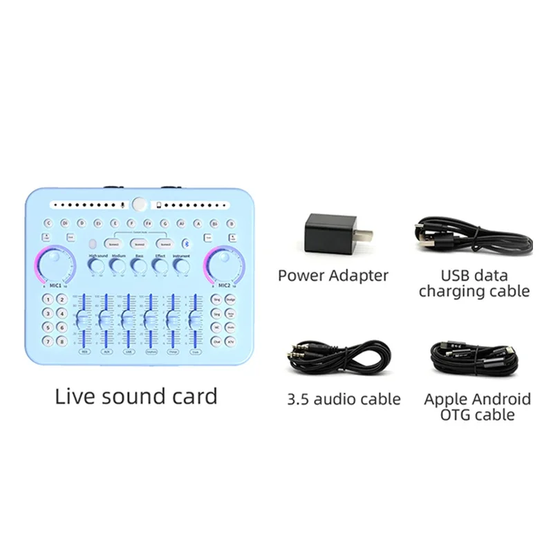 Hot Sale Professional Recording Studio Sound Cards Live Stream USB Sound Card Live Broadcast Audio Mixer With Mic