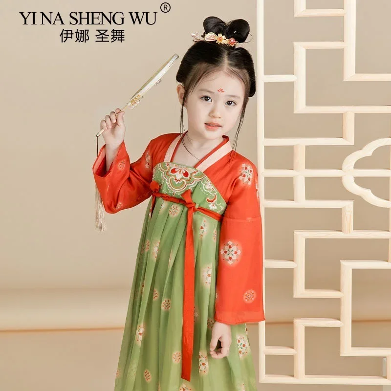 الفتيات الصينية القديمة سوبر الجنية Hanfu الاطفال فتاة الأطفال زي تانغ فستان بتصميم بدلة الطفل الأميرة النمط الصيني فستان المرحلة الجديدة #4
