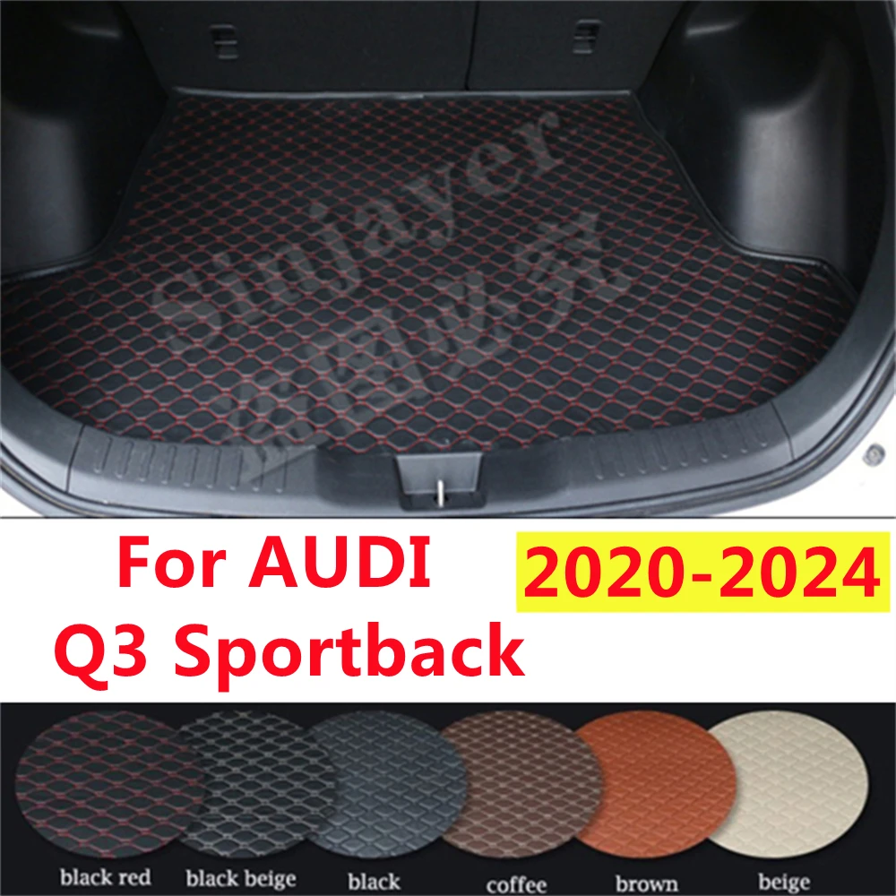 SJ Car Trunk Mat Custom Fit For AUDI Q3 Sportback 2024 2023 2022 2021 2020 YEAR AUTO Tail Boot Tray Cargo Carpet Pad Protector