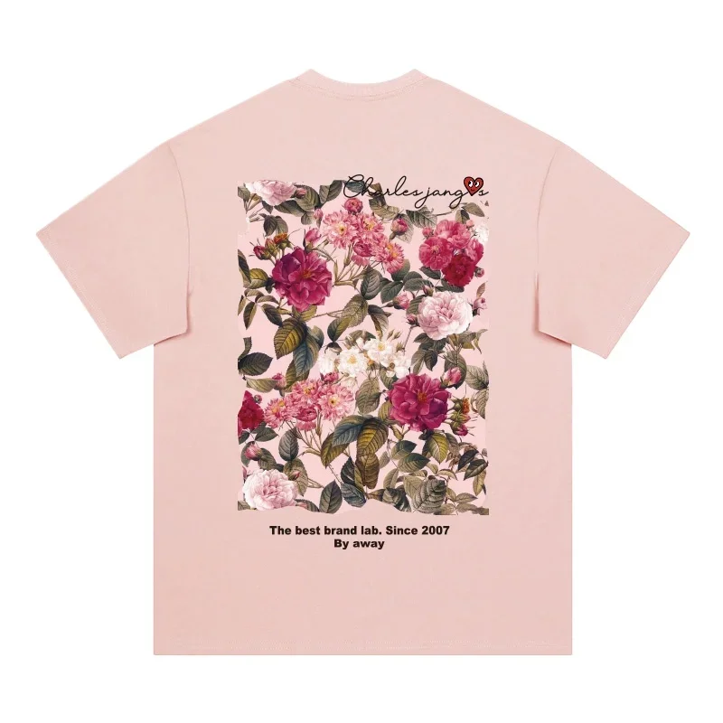 تي شيرت كازابلانكا مطبوع بأكمام قصيرة من العلامة التجارية الدولية للرجال، مصنوع من القطن الخالص بنسبة 100%، رقبة دائرية، مقاس فضفاض، مقاس كبير #1