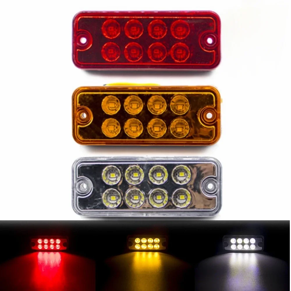 ATVOV 12V 24V 8 LED Side Marker Light Signal Lamp Turn Signal Clearance Indicator Truck Trailer Lorry Caravan Bus Waterproof