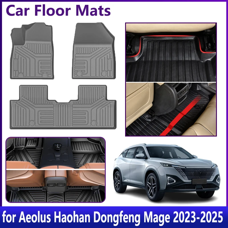 TPE For Aeolus Haohan Dongfeng Mage 2023 2024 2025 Floor Mat Waterproof Universal TPE Foot Mat LHD Carpet Cushion Pad Accessorie