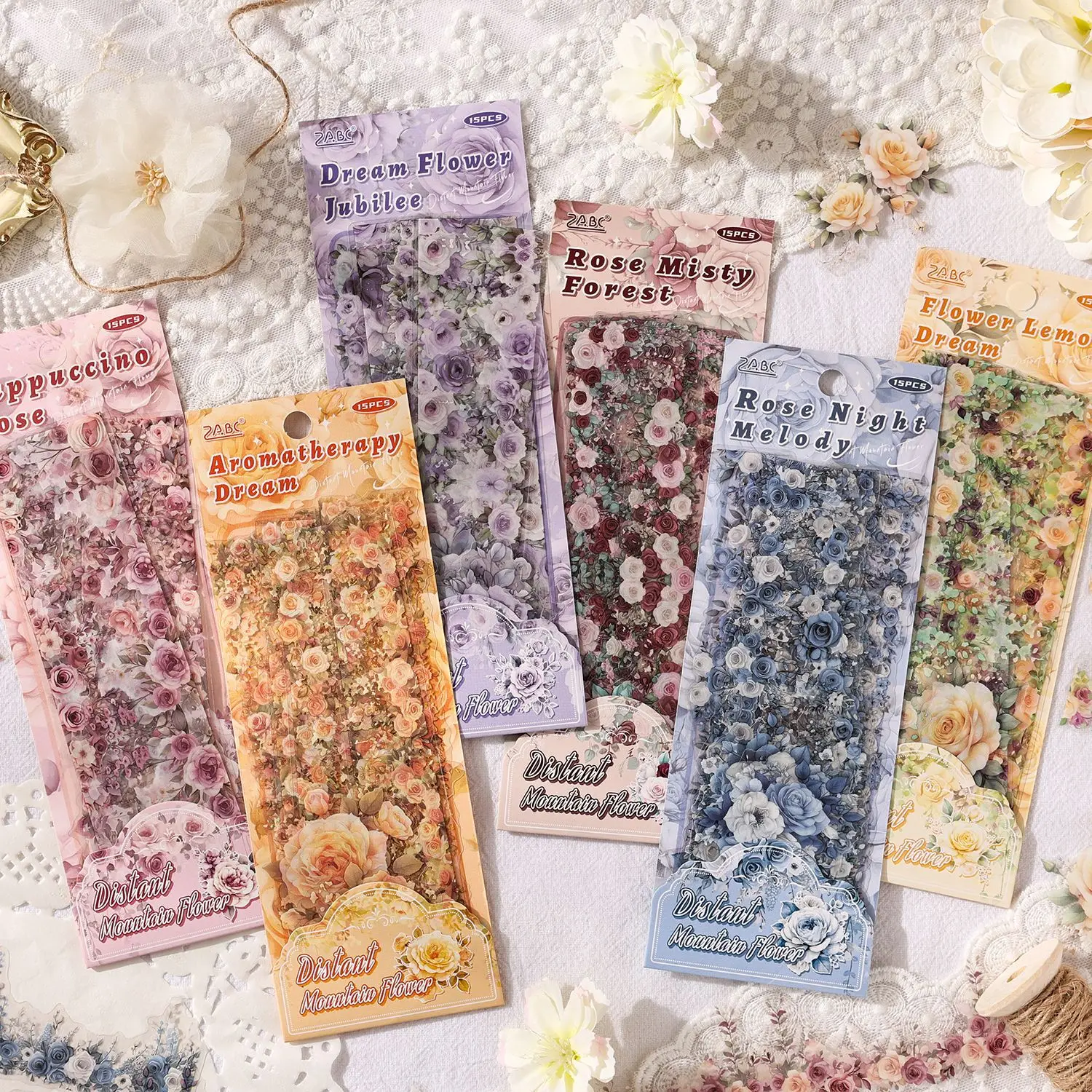 15pcs/lot Kawaii Scrapbook Stickers Yuanshan Huadai Scrapbooking Supplies diary Planner Decorative Craft Stationery Sticker