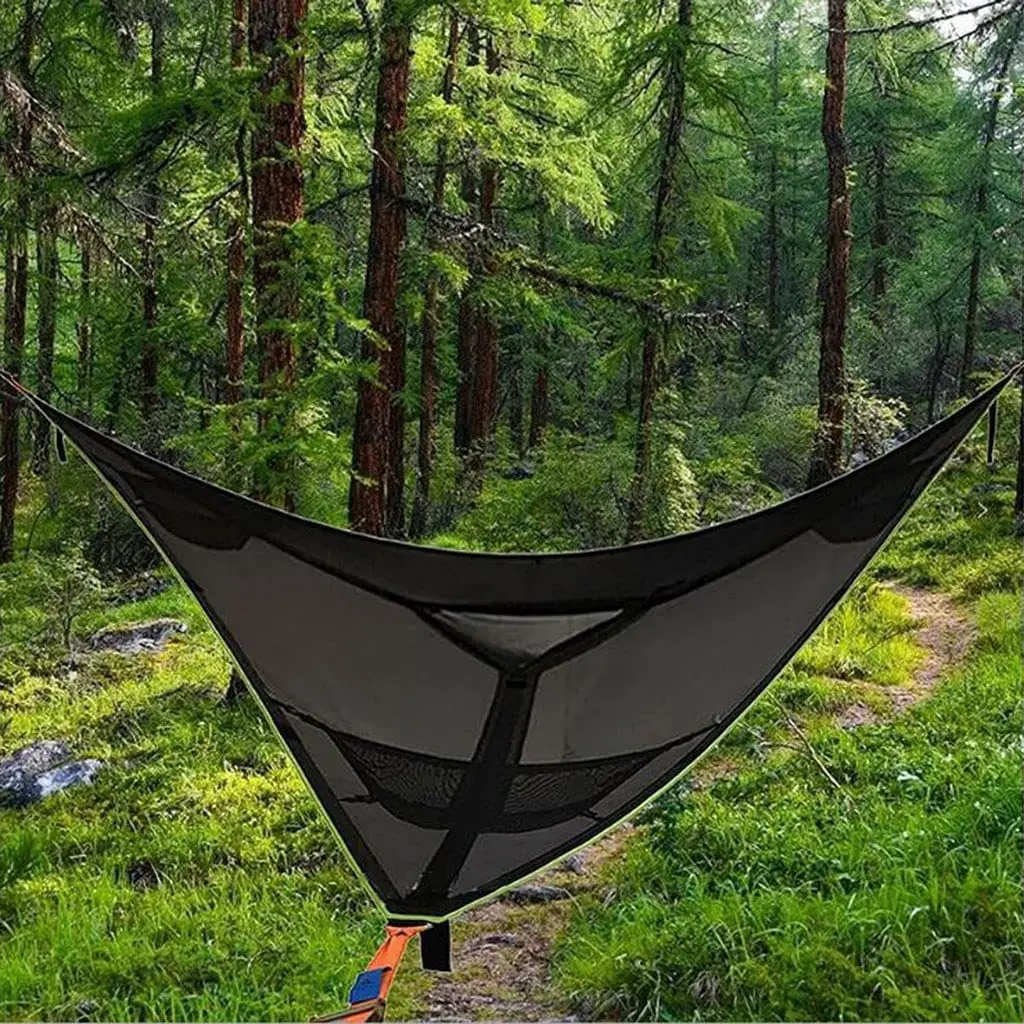 New Outdoor Camping Air Multi-Person Triangle Hammock Portable Mesh Mesh Hammock Air Tree Tent Leisure Mesh Bed