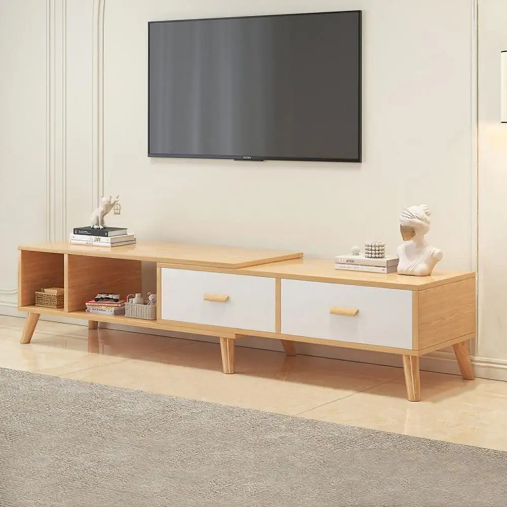 Television Stand Spacious Countertop TV Console Table With 2 Drawers Strong Load-bearing Stable TV Cabinet Home Furniture