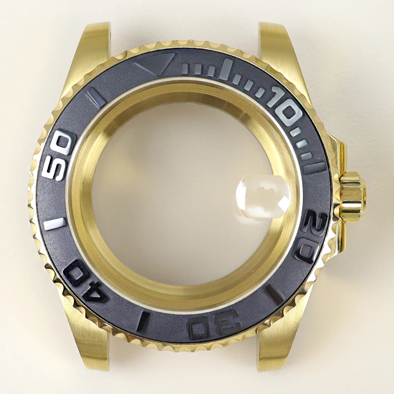 Gold 40mm Sapphire Glass Watch Case Waterproof For NH35 NH36 NH34 NH38 Miyota8215 Eta2824 Movement Watch Parts 28.5mm Dial Yacht