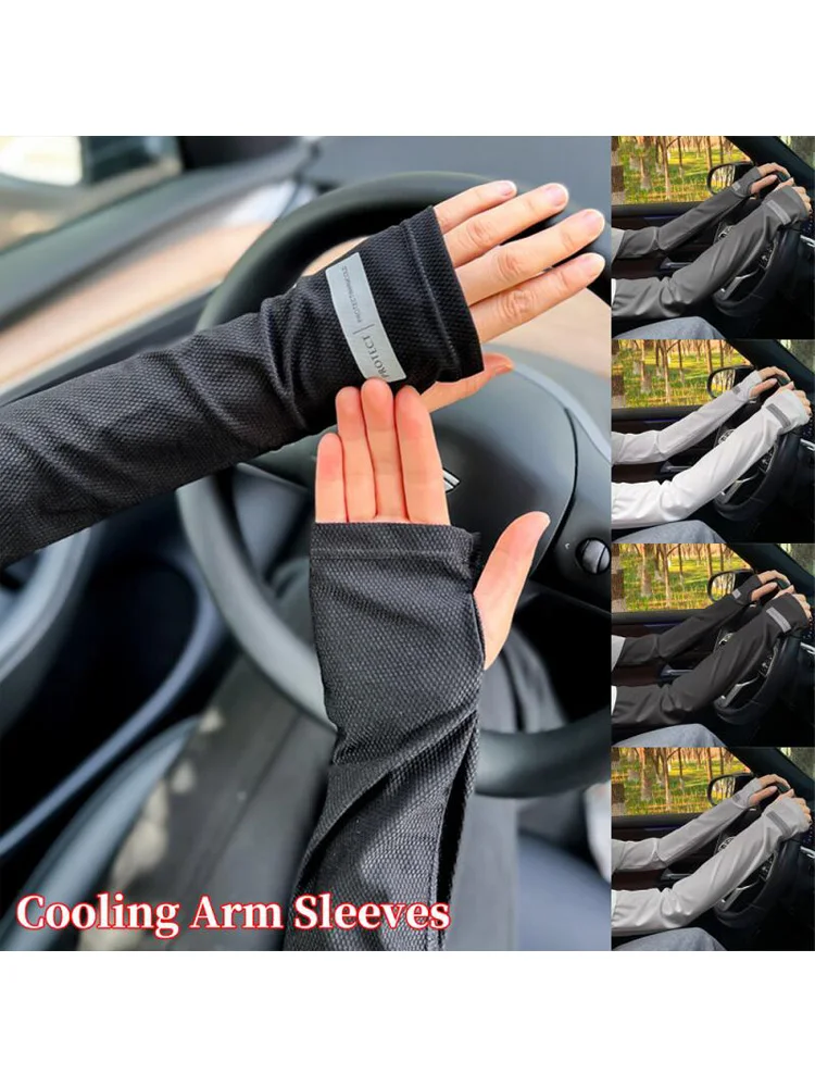 AliExpress NONE Unisex Cycling Arm Sleeves Ice Fabric Anti-UV Sunscreen Running Cycling Sleeve Outdoor Sport Anti-cursor Arm Warmers