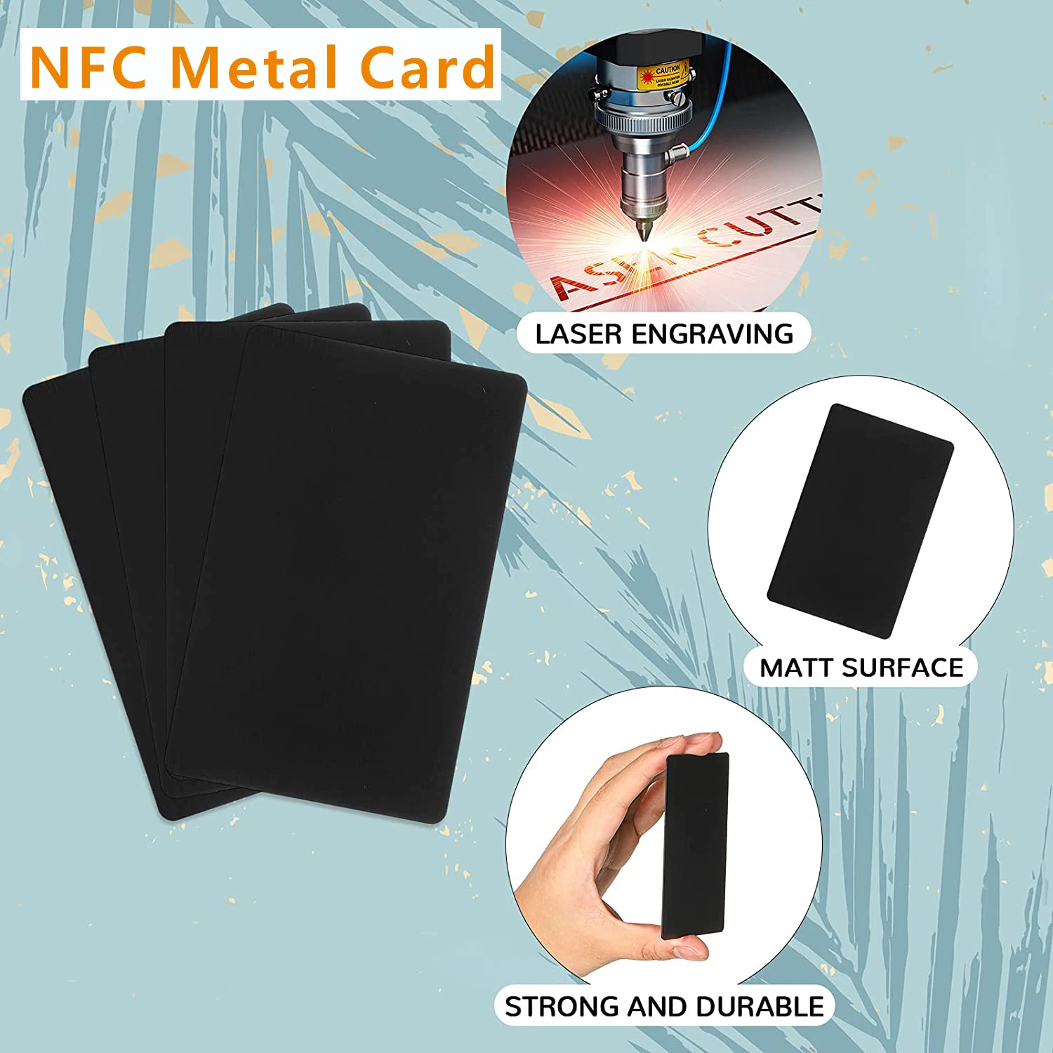 1Pc Digital Business Card Blank Metal & PVC Hybrid Hidden NFC Access Control Contactless Social Recognition Laser Business Card