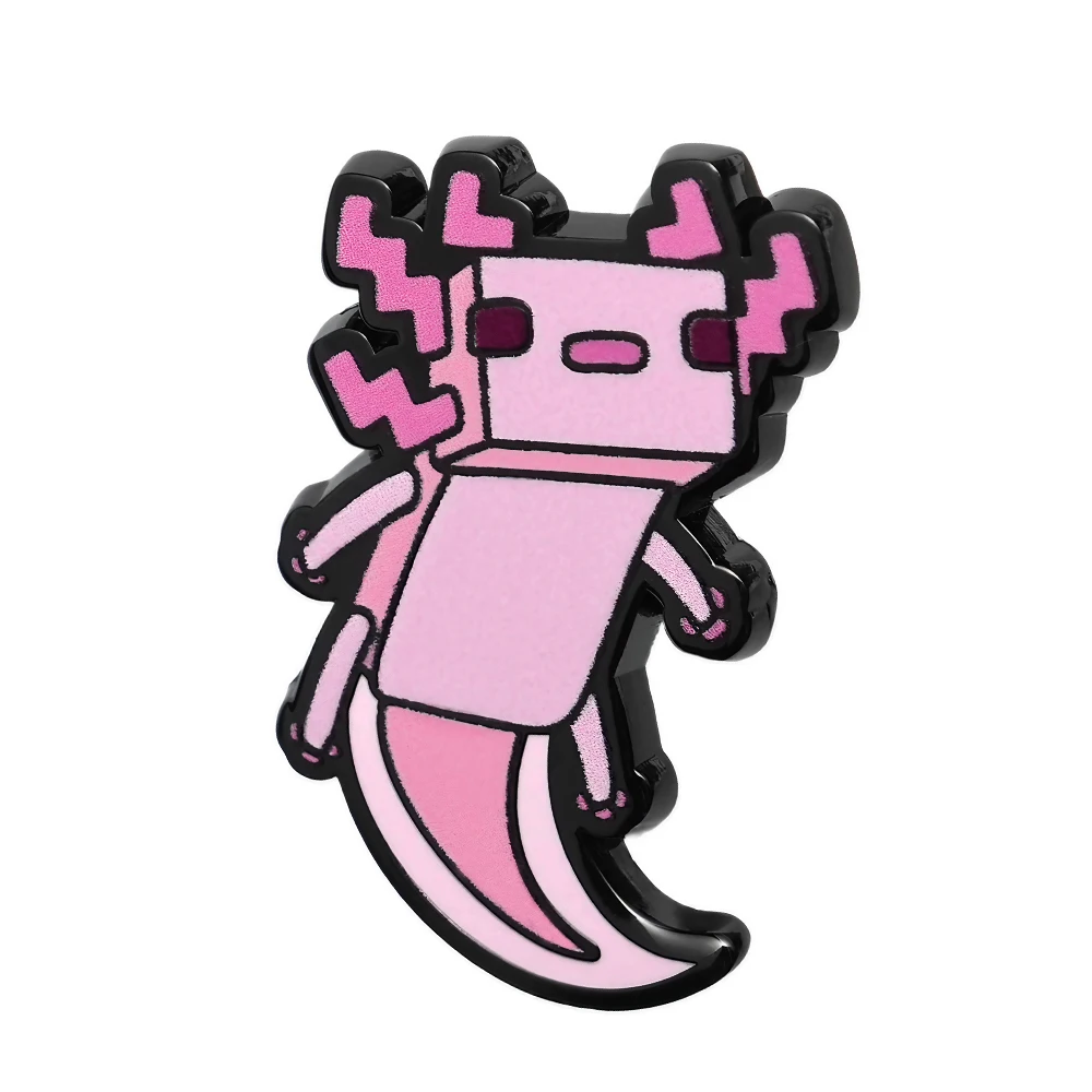 Axolotl المينا دبوس رمل لعبة مستوحاة شارة الطرفية بكسل الحيوان بروش ألعاب هدية مجموعة