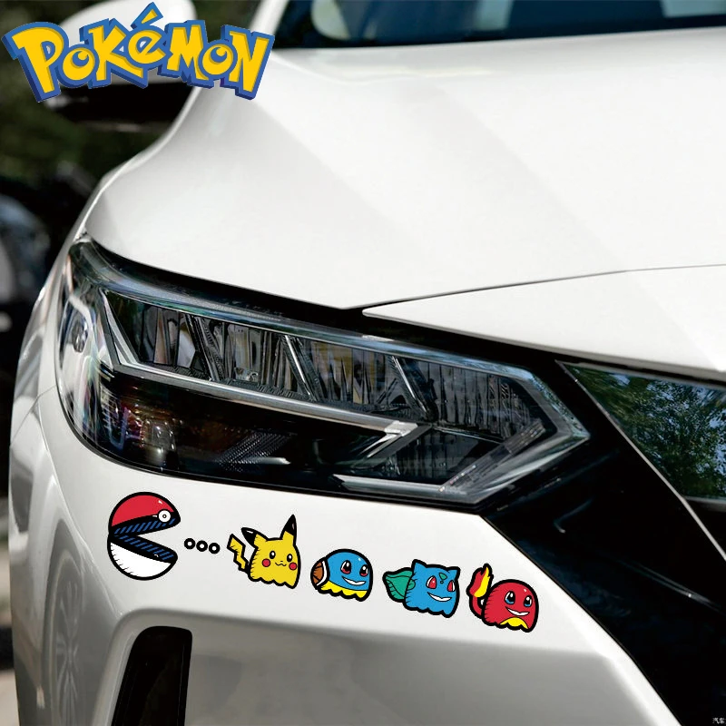 Pokemon Pac-Man Stickers Pikachu Charmander Bulbasaur Squirtle Car Decoration Strip Stickers Children\'s Toys Birthday Gifts