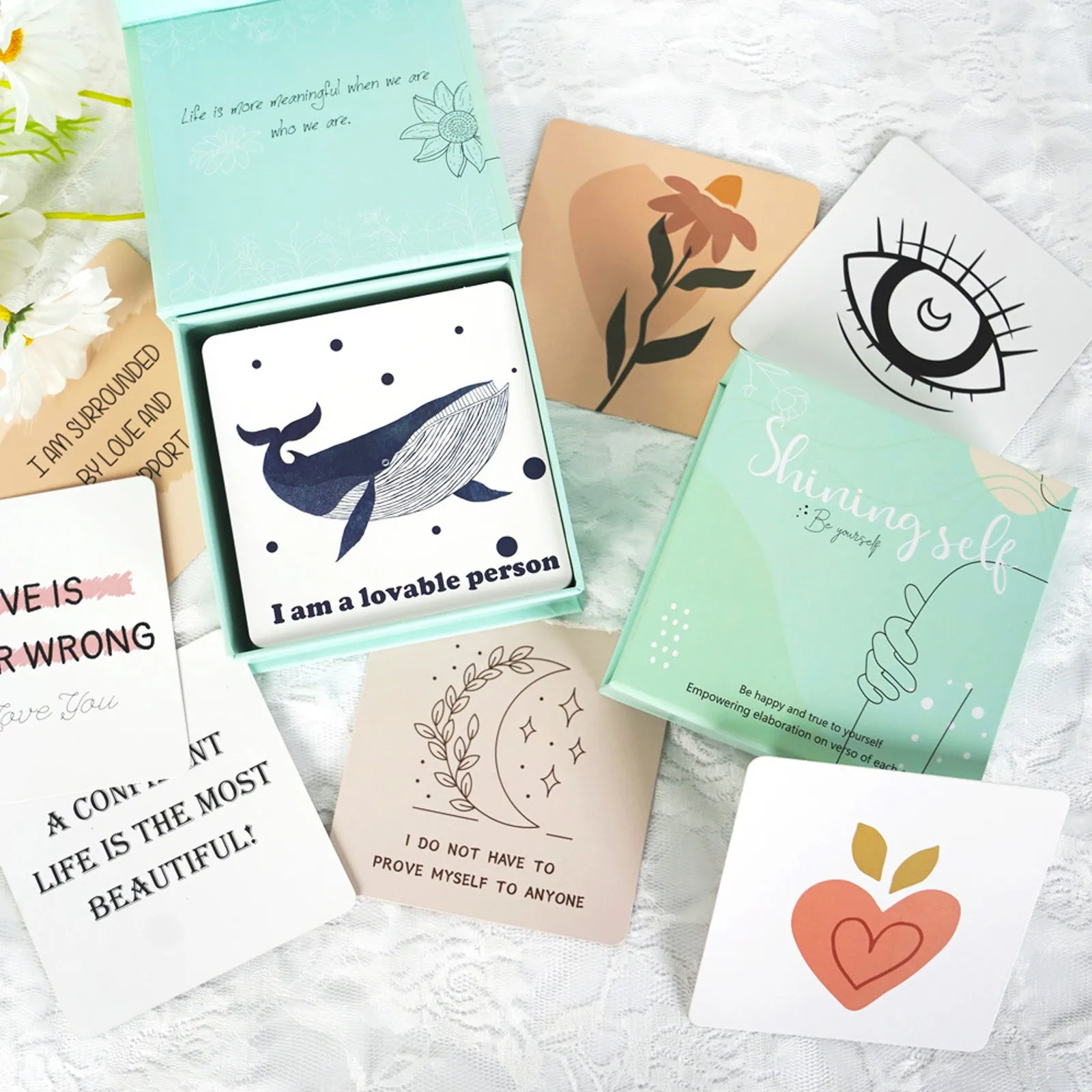 50 Positive Words Greeting Cards Positive Affirmation Cards For Women Inspirational Words For Sharing Insights