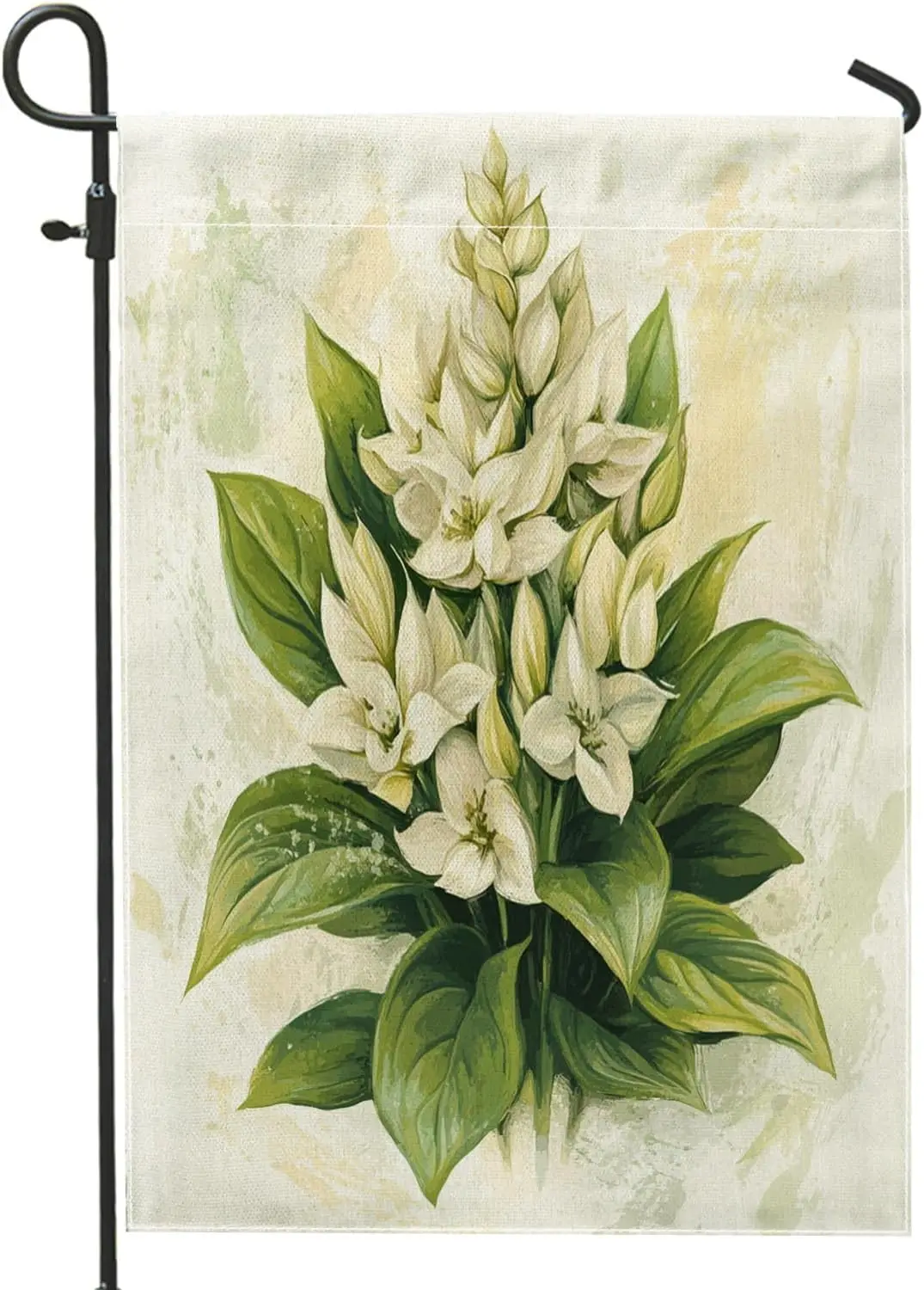 Banderas de Jardín con Diseño de Flores de Hosta, 12x18 Pulgadas, Doble Cara, para Exteriores, con Diseño Floral en Acuarela, Banderas de Lona Estándar para Exteriores GGO