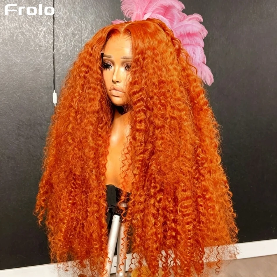 Perruques en cheveux humains Ginger, perruque frontale Deep Wave 13X6, cheveux humains, densité 250, 30 pouces # Perruque Lace Front 13X4 colorée 350 fils, style brésilien, pour femmes