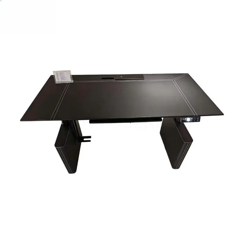 Heavy duty intelligent modern dual motor 1.4 * 0.4m saddle leather office/computer desk