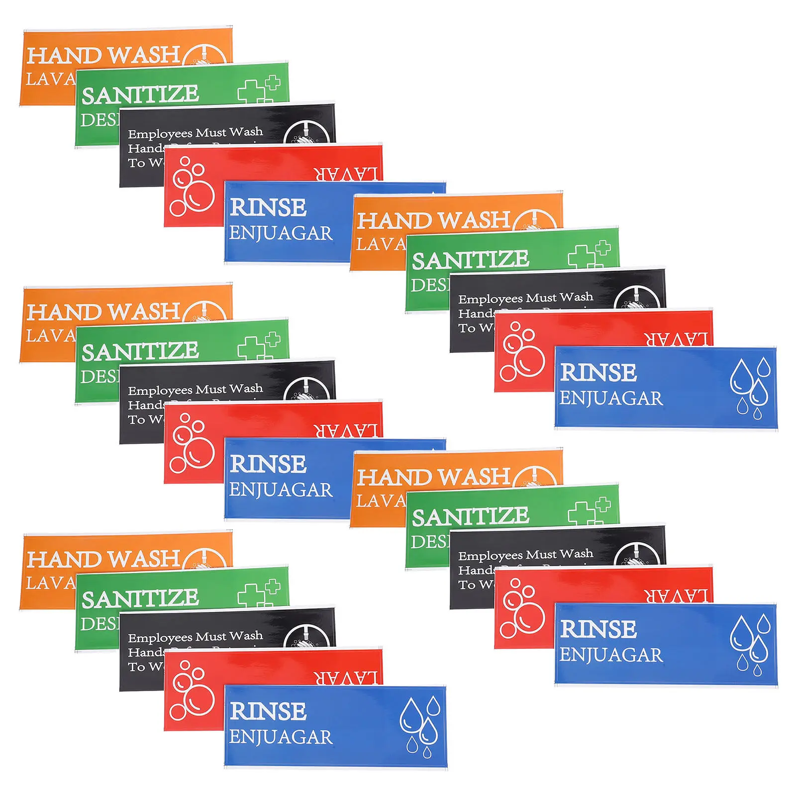25Pcs Laundry Stickers Labels Bathroom Hand Washing Sign For Hotel Management Self Adhesive Hands Reminder