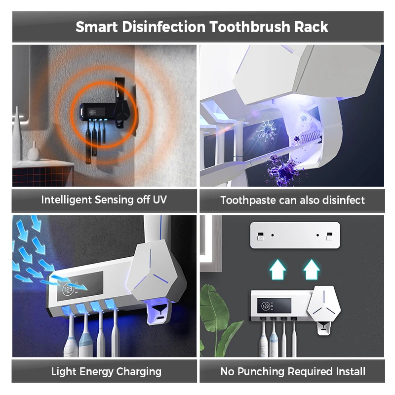 Xiaomi Toothbrush Holder With Automatic Toothpaste Squeezer Smart Toothbrush Sterilization Drying Rack Bathroom Accessories