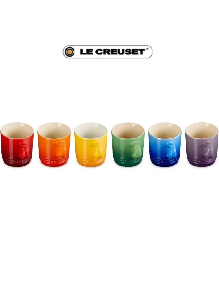 Le Creuset Rainbow Stoneware Cappuccino Cup 350ml Multicolor Ceramic Coffee Cup For Home Cafe Daily Beverage Use