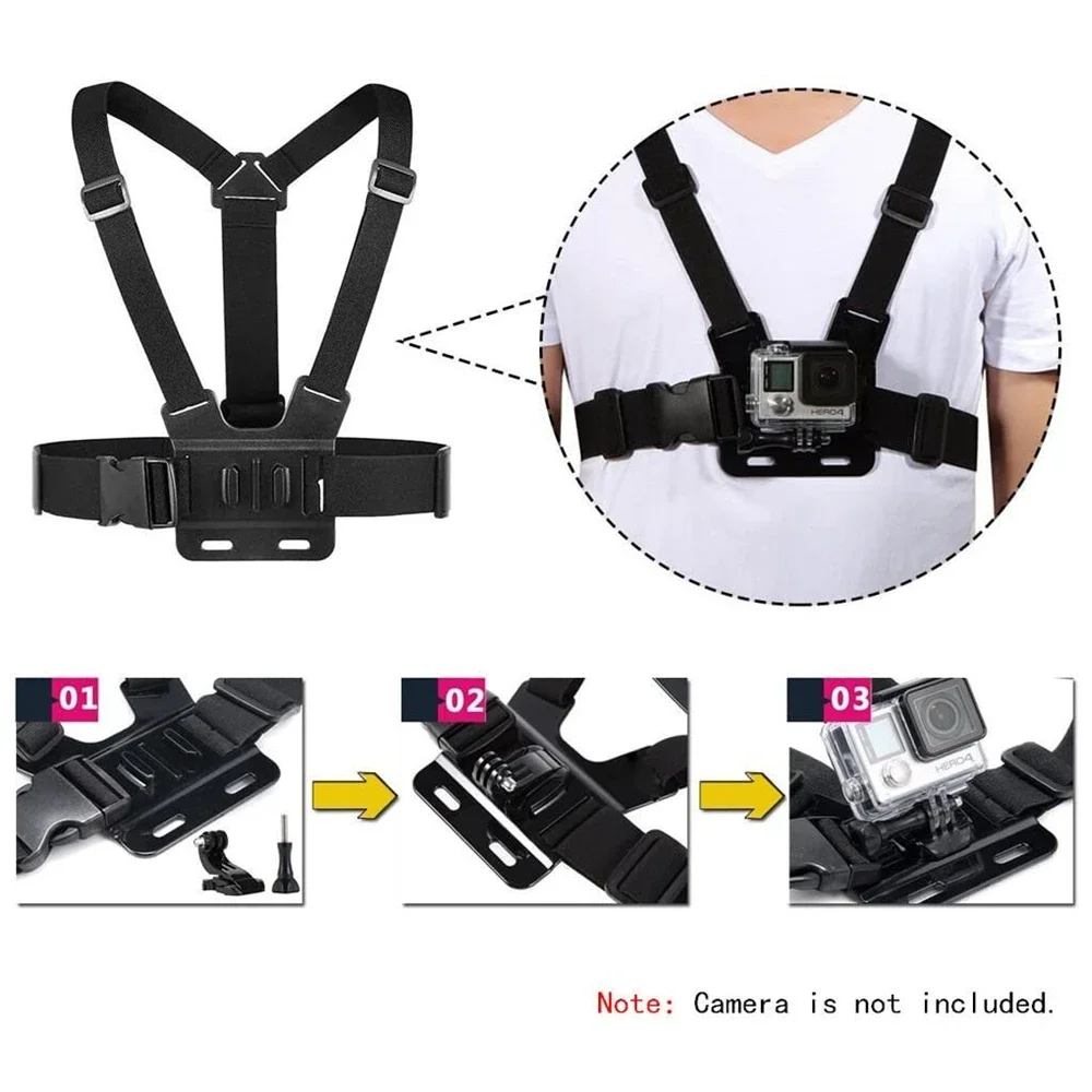 Chest Strap Head Strap Belt For GoPro Hero 12 11 10 Black Xiaomi Yi 4K Sjcam Sj4000 Insta360 Action Camera Accessories Mount