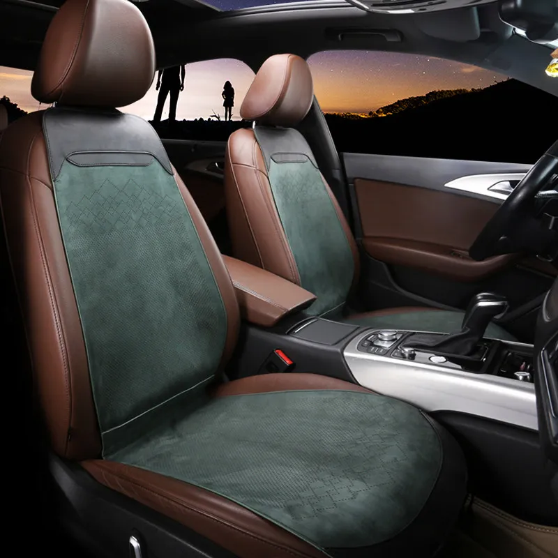 Light Luxury Ultra Thin Car Seat Cover Four Season Universal Summer Suede Flip Leather Small Waist Saddle Cushion