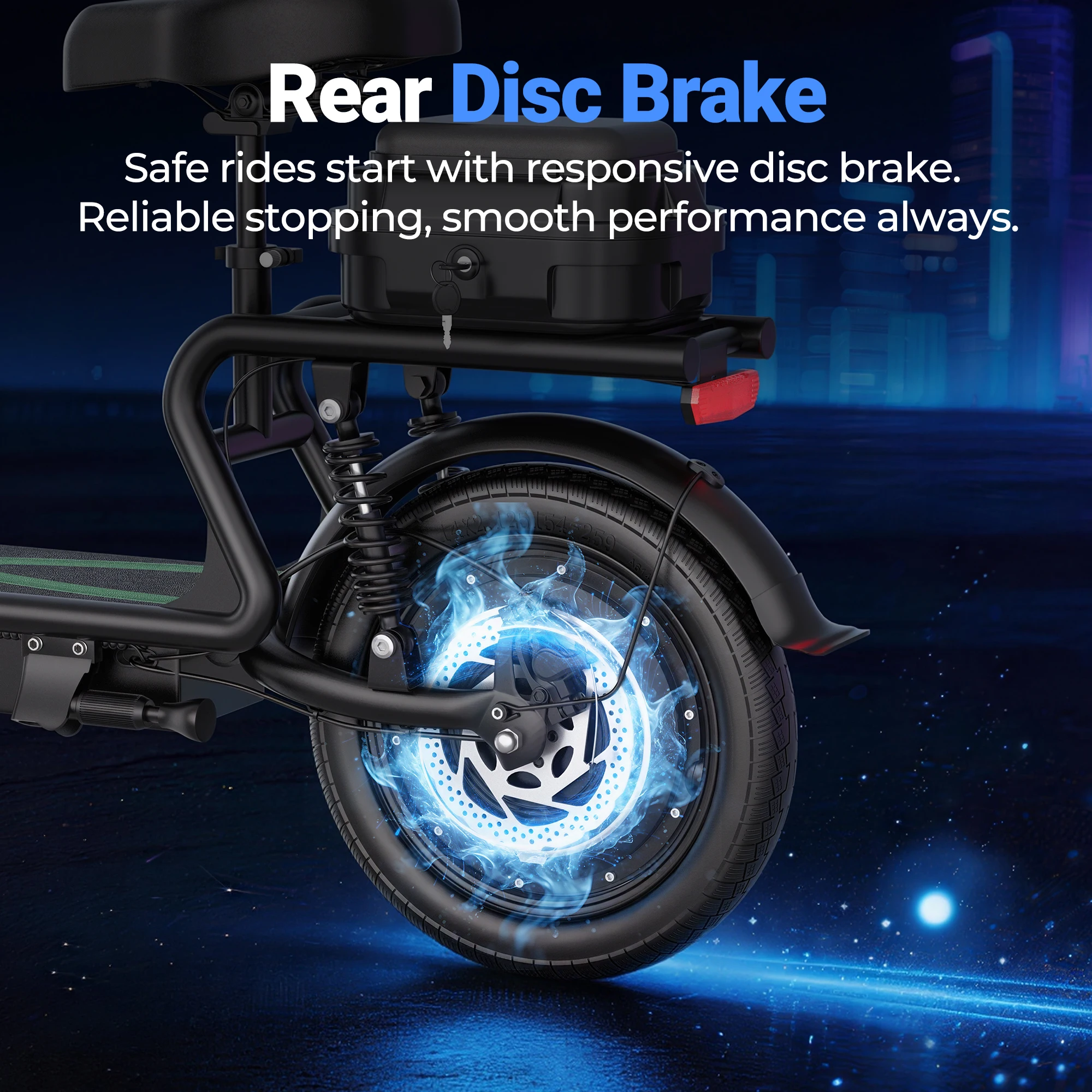 Scooter Eléctrico con Asiento, 500W, 48V, 15.6Ah, 14 Pulgadas, para Adultos, Uso Urbano, Velocidad Máxima 22MPH, Alcance de 38 Millas, Control por Aplicación, Disponible en la UE 6