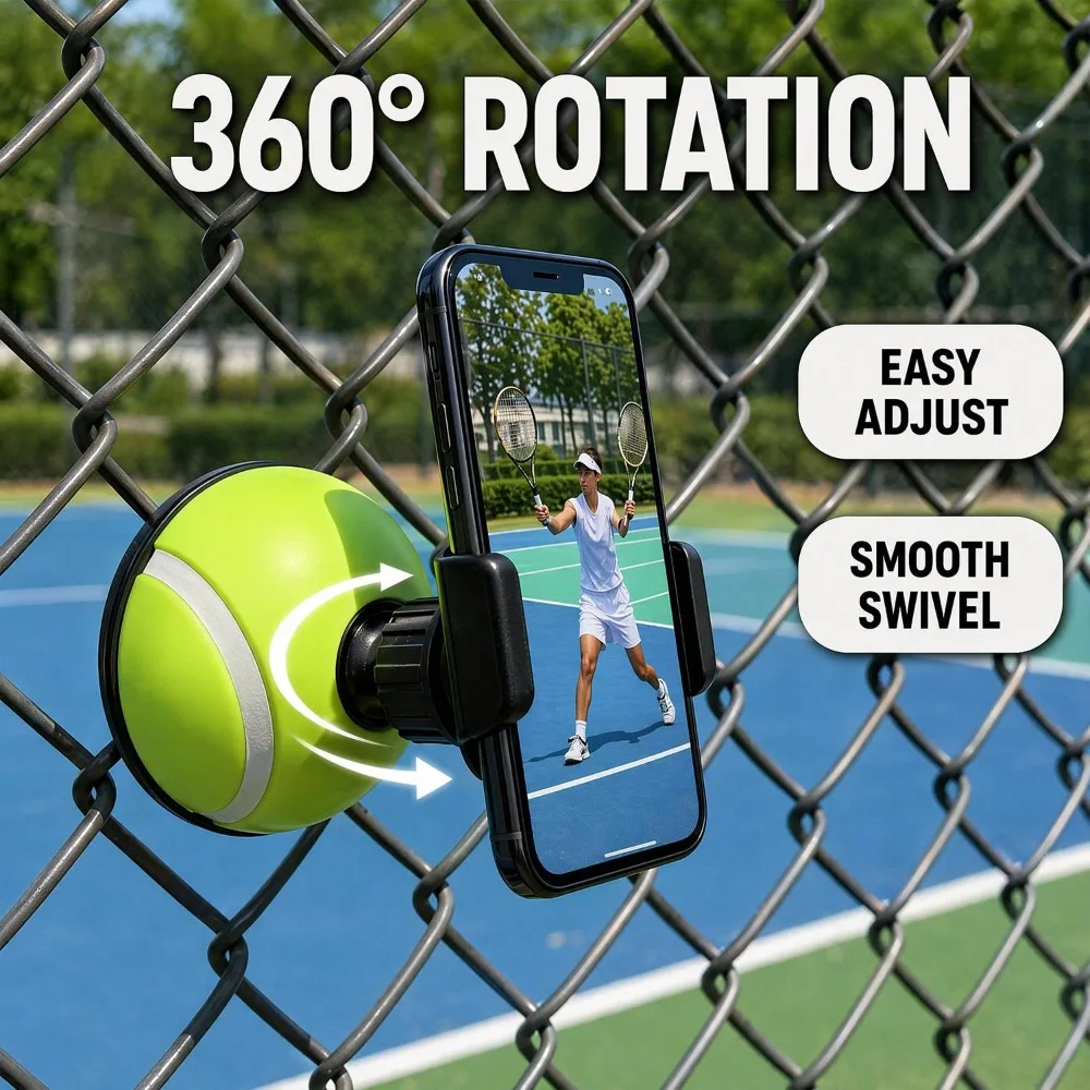 Universal Ball-shaped Phone Holder 360° Rotating Gimbal Fence Fixed Bracket Portable Phone Support for Outdoor Sport Shoot Video view 3