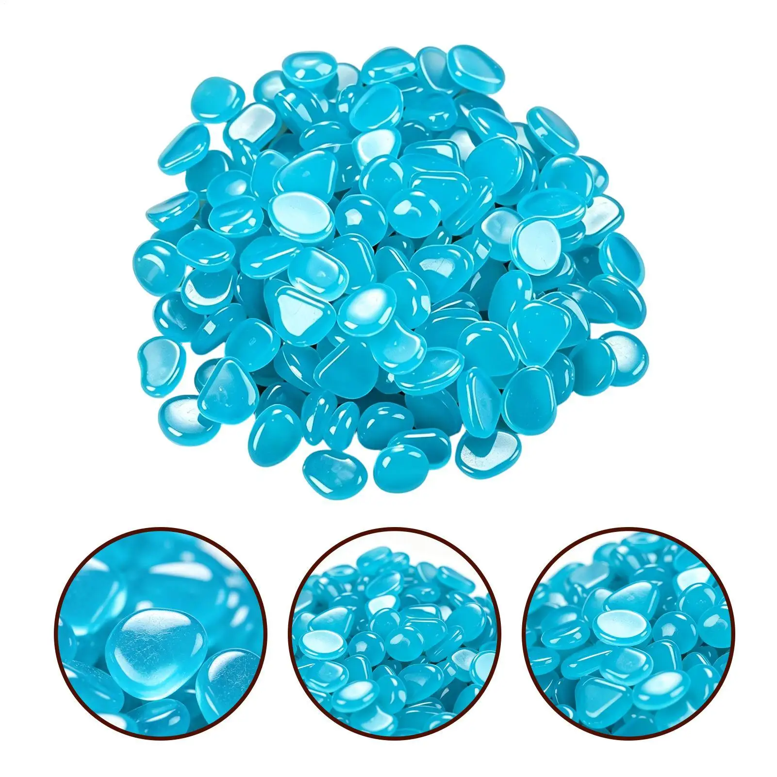 Glowing Stones Glowing Garden Pebbles Outdoor Landscaping Glowing Rocks Pebbles for Yard Pathway Fish Tank 300pcs