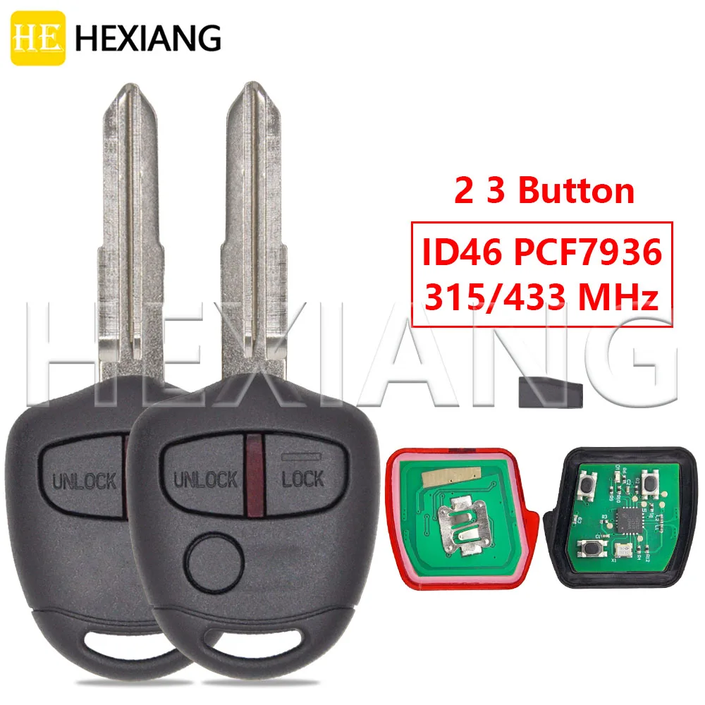 HE ID46 Chip 315MHz/433MHz MIT8/MIT11 Blade Car Remote Control Key For Mitsubishi Outlander Lancer Triton Pajero ASX Lama Shogun