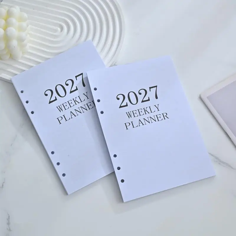 2027 A5 Weekly Planner Refill 64 Sheets 128 Pages Loose Leaf Thin Insert Week On Two Pages Calendar Diary English Ring Binder